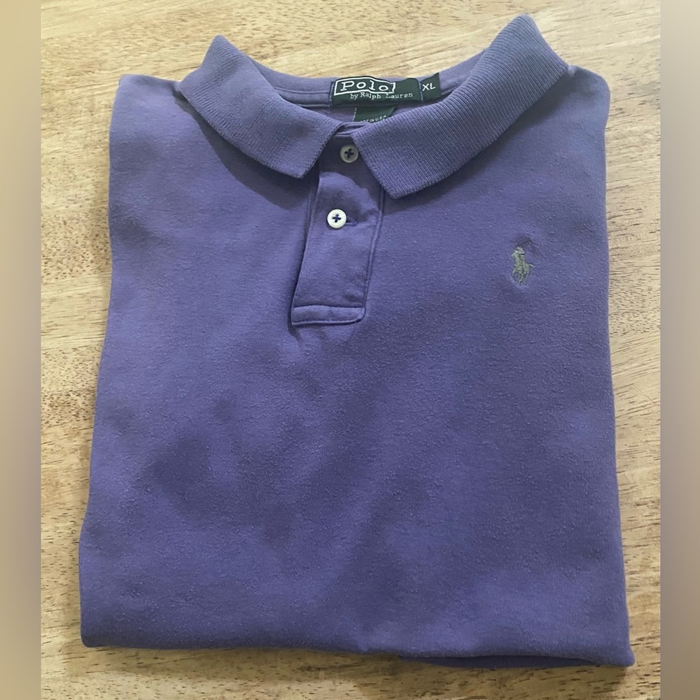 Vintage‎ Polo Ralph Lauren Boy’s Sz XL Smoky Purple Cotton Jersey Polo Shirt